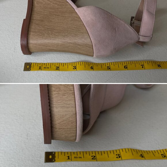 Linea Paolo Blush Pink Emma Chunky Wedge Sandals Size 7 - Picture 10 of 16